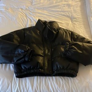 Kancan Cropped Vegan Leather Puffer